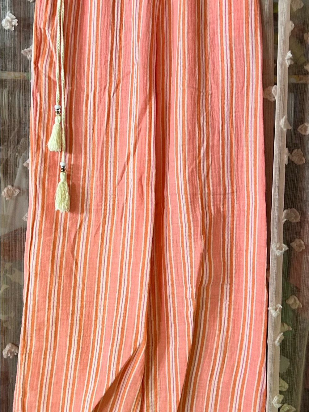 Women's Coral Striped Wide-Leg pants